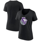 NBA - Sacramento Kings Women's Alternate Logo V-Neck T-Shirt - Black