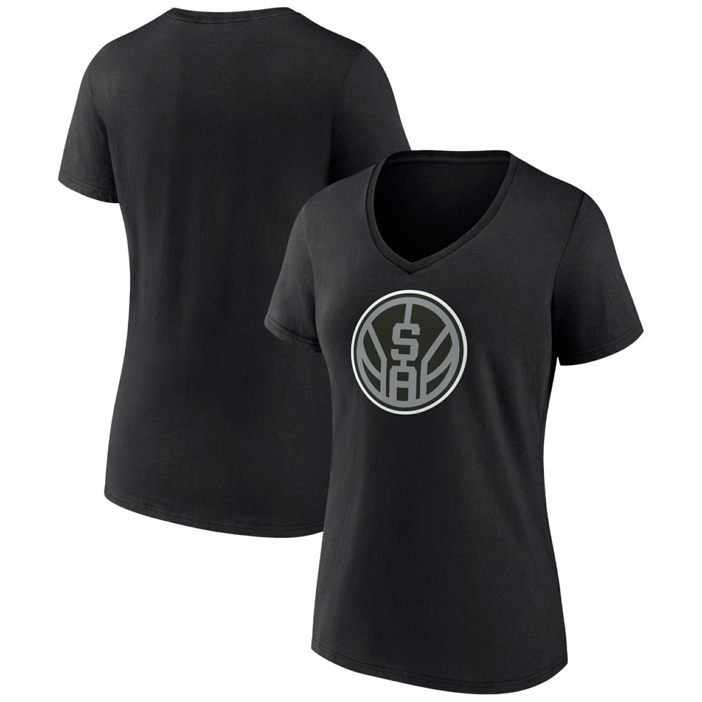 NBA - San Antonio Spurs Women's Alternate Logo V-Neck T-Shirt - Black