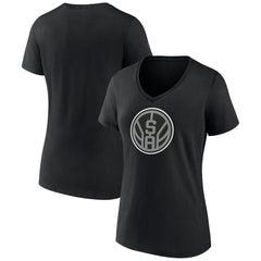 NBA - San Antonio Spurs Women's Alternate Logo V-Neck T-Shirt - Black