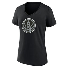 NBA - San Antonio Spurs Women's Alternate Logo V-Neck T-Shirt - Black