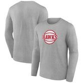NBA - Atlanta Hawks Alternate Logo Long Sleeve T-Shirt - Gray