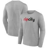 NBA - Portland Trail Blazers Alternate Logo Long Sleeve T-Shirt - Gray