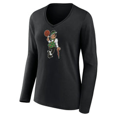 NBA - Boston Celtics Women's Alternate Logo V-Neck Long Sleeve T-Shirt - Black