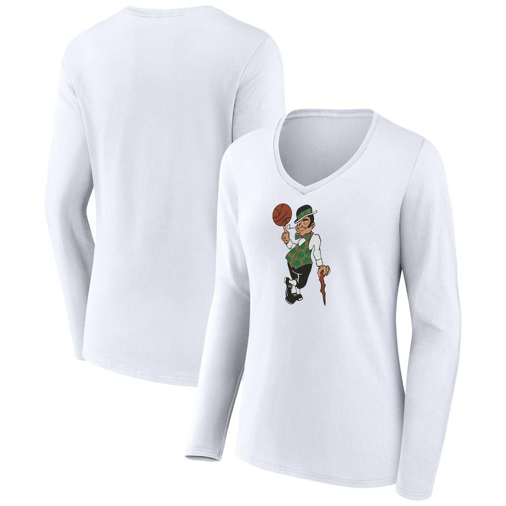 NBA - Boston Celtics Women's Alternate Logo V-Neck Long Sleeve T-Shirt - White