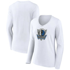 NBA - Dallas Mavericks Women's Alternate Logo V-Neck Long Sleeve T-Shirt - White