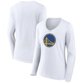 NBA - Golden State Warriors Women's Alternate Logo V-Neck Long Sleeve T-Shirt - White