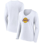 NBA - Los Angeles Lakers Women's Alternate Logo V-Neck Long Sleeve T-Shirt - White