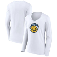 NBA - Memphis Grizzlies Women's Alternate Logo V-Neck Long Sleeve T-Shirt - White
