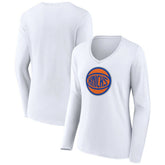 NBA - New York Knicks Women's Alternate Logo V-Neck Long Sleeve T-Shirt - White