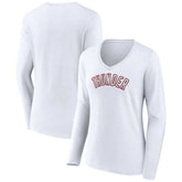 NBA - Oklahoma City Thunder Women's Alternate Logo V-Neck Long Sleeve T-Shirt - White