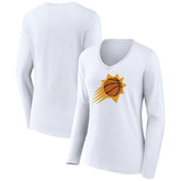 NBA - Phoenix Suns Women's Alternate Logo V-Neck Long Sleeve T-Shirt - White