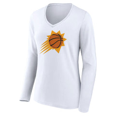 NBA - Phoenix Suns Women's Alternate Logo V-Neck Long Sleeve T-Shirt - White