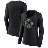 NBA - San Antonio Spurs Women's Alternate Logo V-Neck Long Sleeve T-Shirt - Black