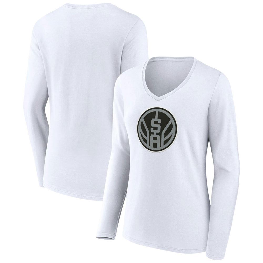 NBA - San Antonio Spurs Women's Alternate Logo V-Neck Long Sleeve T-Shirt - White