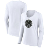 NBA - San Antonio Spurs Women's Alternate Logo V-Neck Long Sleeve T-Shirt - White