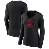 NBA - Toronto Raptors Women's Alternate Logo V-Neck Long Sleeve T-Shirt - Black