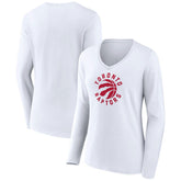 NBA - Toronto Raptors Women's Alternate Logo V-Neck Long Sleeve T-Shirt - White
