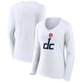 NBA - Washington Wizards Women's Alternate Logo V-Neck Long Sleeve T-Shirt - White
