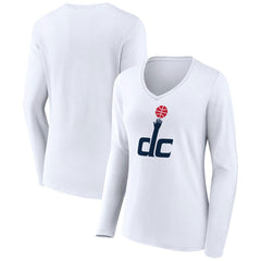 NBA - Washington Wizards Women's Alternate Logo V-Neck Long Sleeve T-Shirt - White
