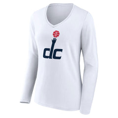 NBA - Washington Wizards Women's Alternate Logo V-Neck Long Sleeve T-Shirt - White