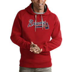 Atlanta Braves Antigua Victory Pullover Team Logo Hoodie discount