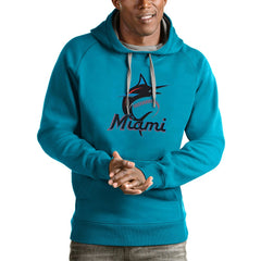 Miami Marlins Antigua Victory Pullover Team Logo Hoodie discount