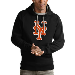 New York Mets Antigua Victory Pullover Team Logo Hoodie On Sale