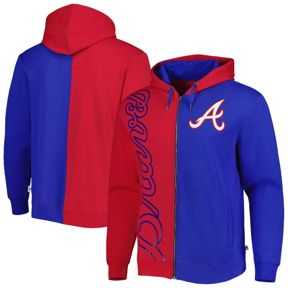 Atlanta Braves Mitchell & Ness Fleece Full-Zip Hoodie Clearance