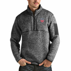 USMNT Antigua Fortune Quarter-Zip Pullover Jacket - Heather Charcoal