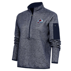 Colorado Avalanche - Antigua Women's Team Logo Fortune Quarter-Zip Jacket Heather Navy