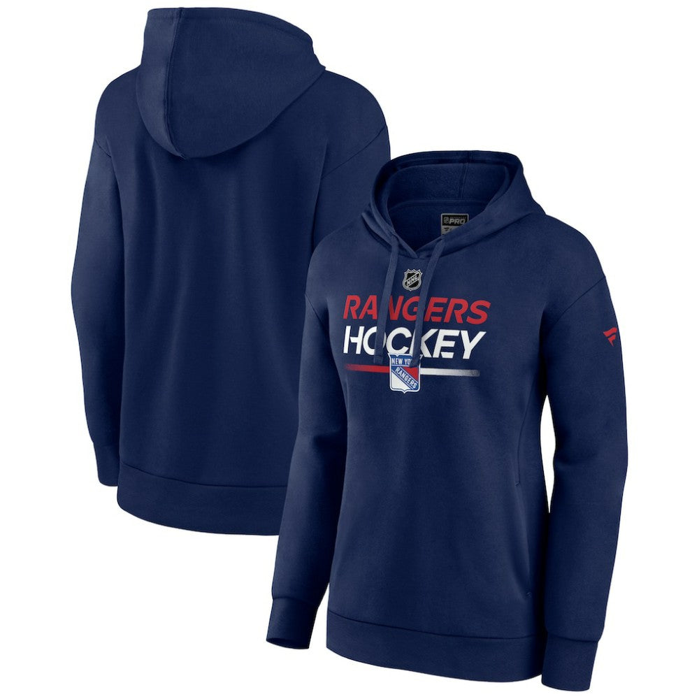New York Rangers Fanatics Women's Authentic Pro Pullover Hoodie Navy