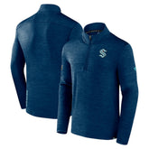 Seattle Kraken Fanatics Authentic Pro Quarter-Zip Pullover Top Deep Sea Blue