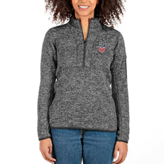 USWNT Antigua Women's Fortune Half-Zip Pullover Jacket - Heather Charcoal