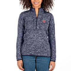 USWNT Antigua Women's Fortune Half-Zip Pullover Jacket - Heather Navy