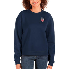 USWNT Antigua Women's Victory Crewneck Pullover Sweatshirt - Navy