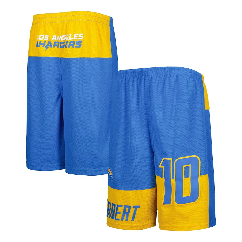 Justin Herbert Los Angeles Chargers Youth Player Name & Number Shorts Powder Blue - NFL