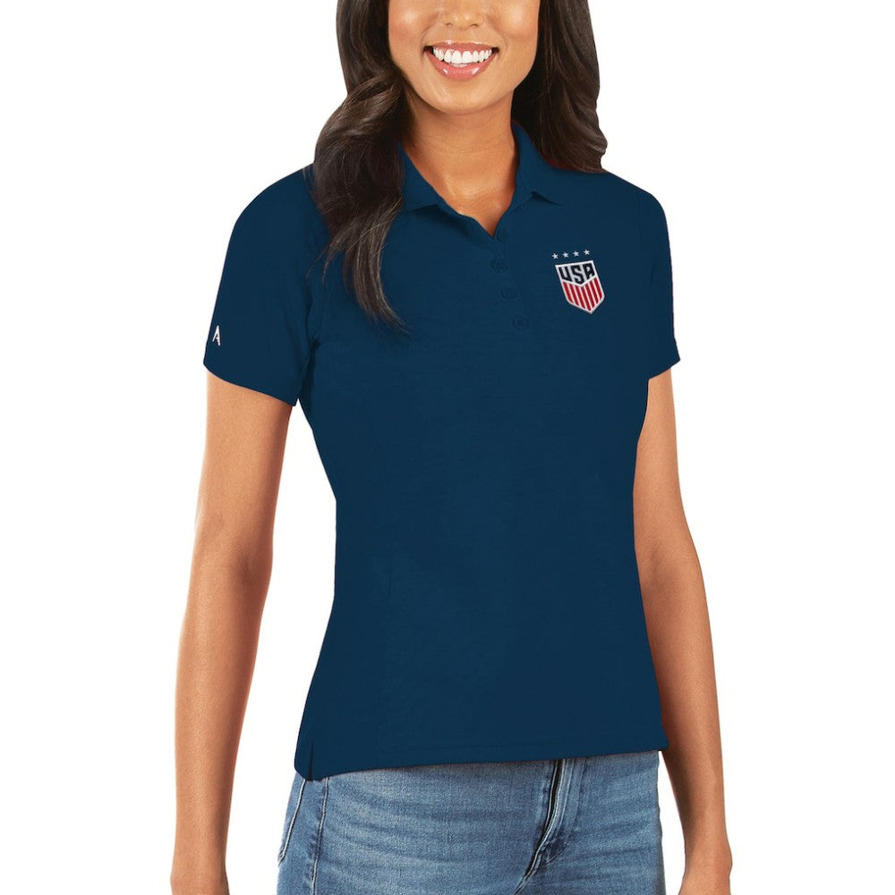USWNT Antigua Women's Legacy Pique Polo - Navy