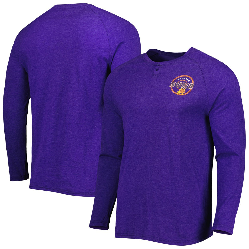 NBA - Phoenix Suns Concepts Sport Left Chest Henley Raglan Long Sleeve Top - Heathered Purple