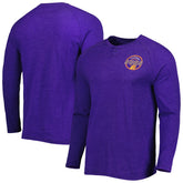 NBA - Phoenix Suns Concepts Sport Left Chest Henley Raglan Long Sleeve Top - Heathered Purple