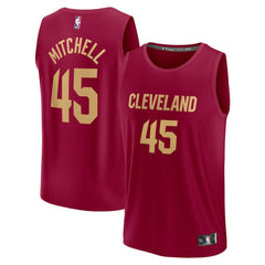 Fanatics - Donovan Mitchell Cleveland Cavaliers Fast Break Replica Jersey - Icon Editi- Wine