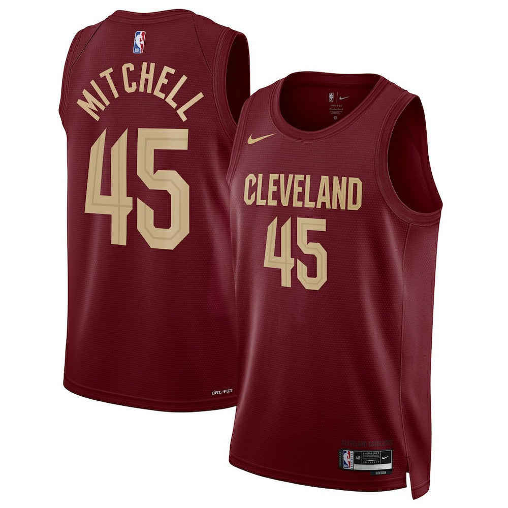 Nike - Donovan Mitchell Cleveland Cavaliers Unisex Swingman Jersey - Icon Editi- Wine