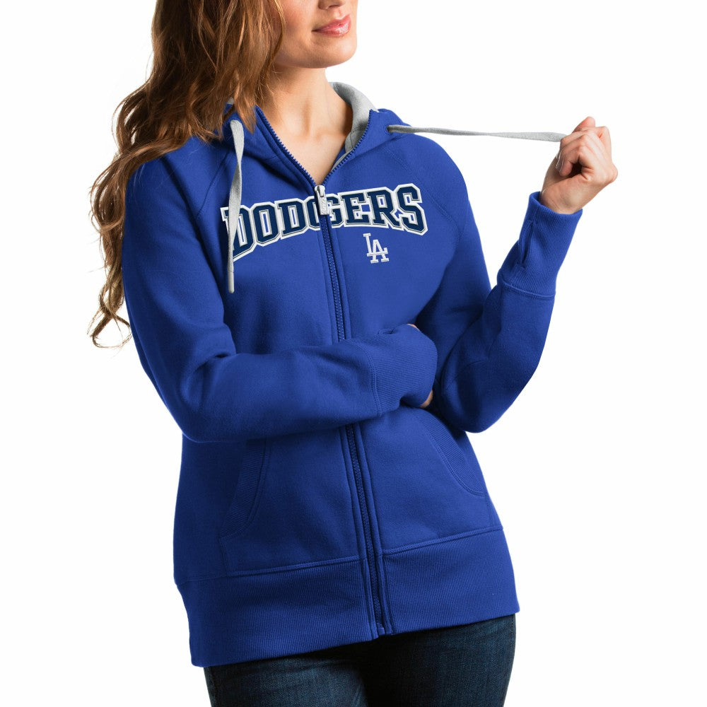 Los Angeles Dodgers Antigua Women's Team Logo Victory Full-Zip Hoodie Lifestyle