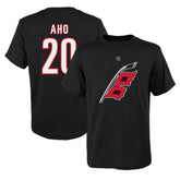 Sebastian Aho Carolina Hurricanes - Youth Player Name & Number T-Shirt Black