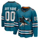 San Jose Sharks - Fanatics Home Breakaway Custom Jersey Teal