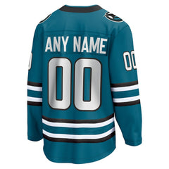 San Jose Sharks - Fanatics Home Breakaway Custom Jersey Teal