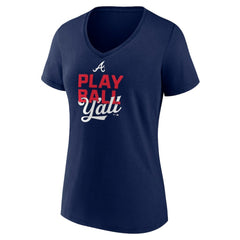 Atlanta Braves Women's Play Ball V-Neck T-Shirt Sale