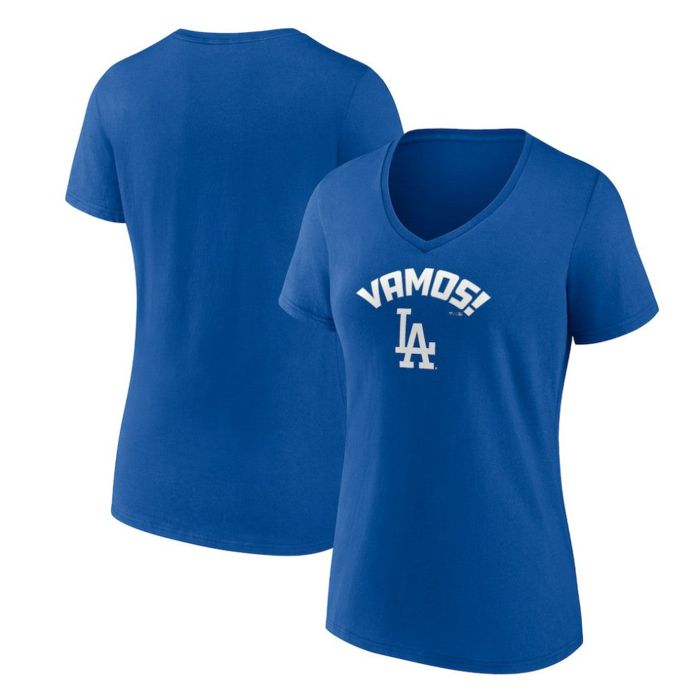 Los Angeles Dodgers Women's Vamos V-Neck T-Shirt for sale