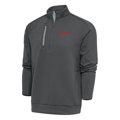 Kansas City Chiefs Antigua Team Logo Throwback Generation Quarter-Zip Pullover Top Charcoal - NFL