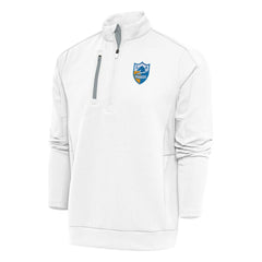 Los Angeles Chargers Antigua Team Logo Throwback Generation Quarter-Zip Pullover Top White - NFL
