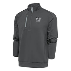 Las Vegas Raiders Antigua Team Logo Throwback Generation Quarter-Zip Pullover Top Charcoal - NFL